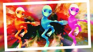 Wormhole Dance Party: Three Multicolored Aliens Groove Through the Cosmos 👽🌈💃
