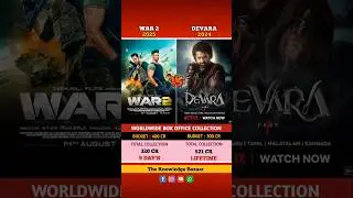War 2 vs Devara movie comparison of box office collection worldwide #war2 #devara