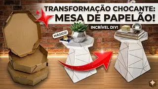COMO FAZER MESA LATERAL FEITA DE CAIXA DE PAPELÃO E CAIXA DE PIZZA | FAÇA VOCÊ MESMO MESA DE PAPELÃO