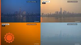 Wildfire smoke engulfs NYC time-lapse | AccuWeather