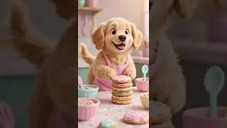 Cute dog cooking cookies #cartoon #cooking #dog #cutedog #animatedcartoon #kid