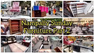 Public Ki Request Par Furniture Market Nampally Part 2 / Hyderabad Sunday Furniture Market Nampally😊