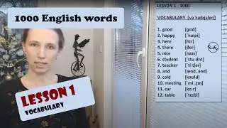Lesson 1, vocabulary for beginners. Learn English every day. Tough but efficient method of learning.