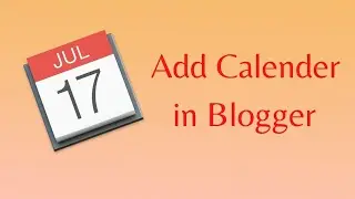 How to add calendar in blogger Tamil