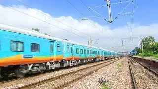 130 Kmph Blazing HUMSAFAR Exp races past Ajaibpur with Gonda WAP 4 !