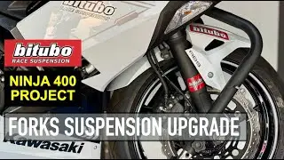Ninja 400 Track Bike Project - Bitubo Fork Cartridge Upgrade
