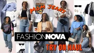 HOW TO STYLE FASHION NOVA MOM JEANS| SIZE 1 FORM FITTING *2021 trends*