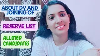 What about DV and Joining after Reserve List Allotment ???  #reservelist #rrb #ibps