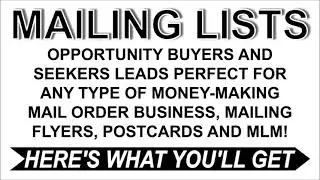 Opportunity Buyers Seekers Mailing Lists Are Perfect For Your Postcard And Flyer Mailing Business!