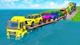 🚓 Police Car Chase & Rescue Mission | BeamNG Drive | Cars vs Deep Water | MBK BEAMNGs