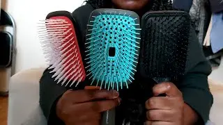 Comparison/Review |Denman D38 vs Flexy brush vs Paddle brush |Detangling Afro curly 3C hair