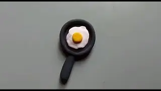 Clay fry pen with egg making l how to make super clay l egg making l #art#diy 