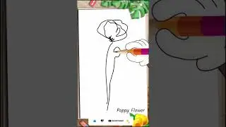 Draw and color the Poppy Flower 🌸 #slavaUkrayini