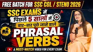 Most Repeated Phrasal Verbs Asked in Last 5 Years in SSC Exams  | By Rani Ma'am