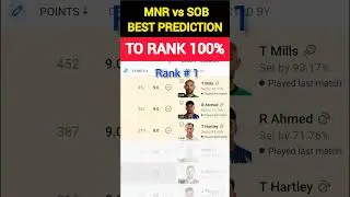 TEAM RANK #1 MNR VS SOB DREAM 11 PREDICTION #shorts