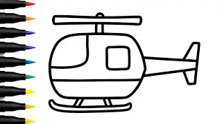 How to Draw a Helicopter | Cute Helicopter Drawing Tutorial | Simple Helicopter Drawing for Children