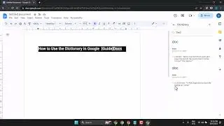 How to Use the Dictionary in Google Docs