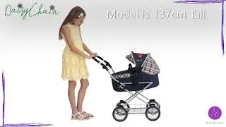 Daisy Chain Destiny Travel System Dolls Pram - Classic Check Fabric