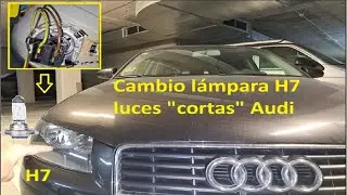 Cambio l&aacute;mpara / luz / bombilla (H7) luces delanteras cortas de Audi A3 8P1 #Audi #luces #fundida