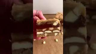 TRIPLE LAYER KINDER COOKIE BARS#shorts