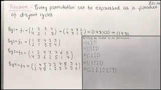Permutation group|Part 6|Inverse of cyclic permutations|Theorem|Examples|Lecture 66|Theta Classes