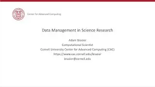 Data Management in Science Research