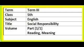 Term III | 5th Standard | English Poem | Social Responsibility| Part [1/1] |Reading| Tamil Meaning