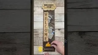 Interchangeable Vertical Porch Sign - Raccoon SVG Add-On for Laser Cutters