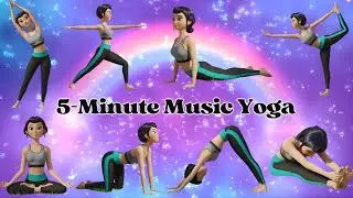 5-Minute Kids Music Yoga | Stretch to the Beat for Fun & Energy