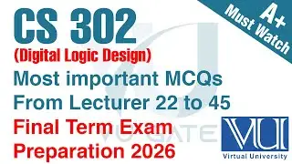 CS302 Final Term Preparation 2026 | Digital Logic Design Full Revision | VU Gate
