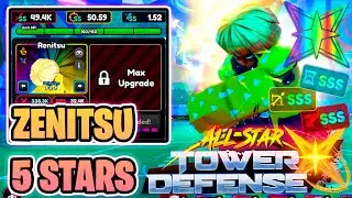 ⚡ZENITSU 5 STARS 💪FULL DMG SKILLTREE en ALL STAR TOWER DEFENSE X 🌟 [SHOWCASE]  #roblox