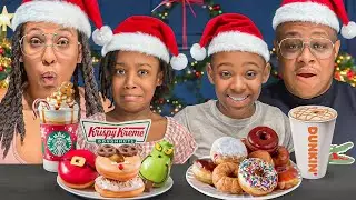 Мы попробовали ВСЕ блюда из праздничного меню фаст-фуда! (Krispy Kreme, Starbucks и другие)