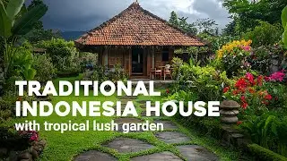 🌴🏠 The Charm of Traditional Indonesian Homes with Lush Tropical Garden
