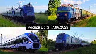 Pociągi na linii kolejowej nr 13 w dniu 17.06.2022