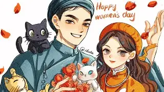 Draw Vietnamese couple #short