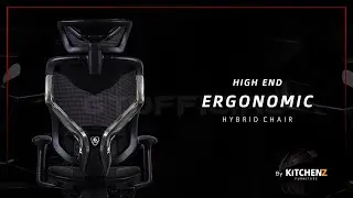 KitchenZ | GTChair | Ergonomic Hybrid Gaming Office Chair | Mesh and Leather | Adjustments on Handle