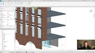 ARC 316 - 3D Cutaway Section - Third Steps - Massing to Curtain Wall