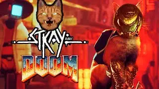 Котейка из Stray В Doom Stray Doom Mod