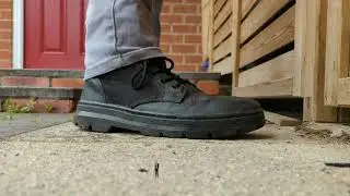 Outside giant boot crush stomp
