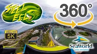 2020 VR 360 Steel Eel Roller Coaster On Ride ULtra HD 5K POV SeaWorld San Antonio