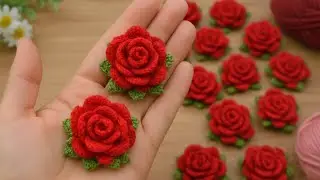 Простая вязаная крючком роза 🌹 | Пошаговая инструкция для начинающих