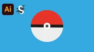 Adobe illustrator Flat Design | Pokeball | GFXtrain