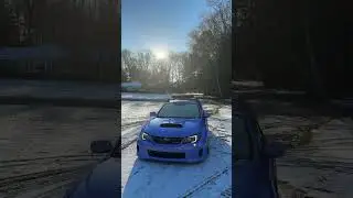 The sled 🙏🏻 #wrxhatch #snow #imprezawrxsti