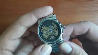 Обзор и настройка. Механические часы Winner Steel Blue с автоподзаводом