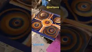 Blue, Copper Epoxy Art creation Timelapse #resinart #timelapseart #art