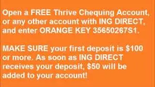 ING DIRECT ORANGE KEY $50 CHRISTMAS BONUS