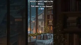Cozy Winter Library Ambience &ndash; Fireplace, Snow & Soft Piano #shorts