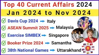 Top 40 Important Current Affairs 2024 | Current Affairs 2024 | Current GK 2024