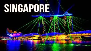 Singapore Nights | Calm Music Relaxing Views | 4K Aerial Journey