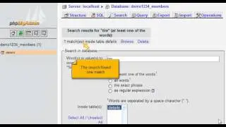 Searching through a database with phpMyAdmin (Flipper Host)